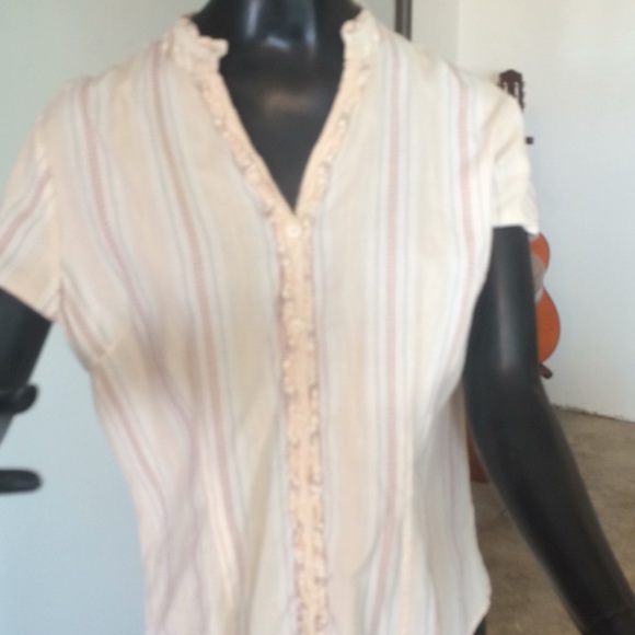 Cream short sleeved top - Picture 2 of 5